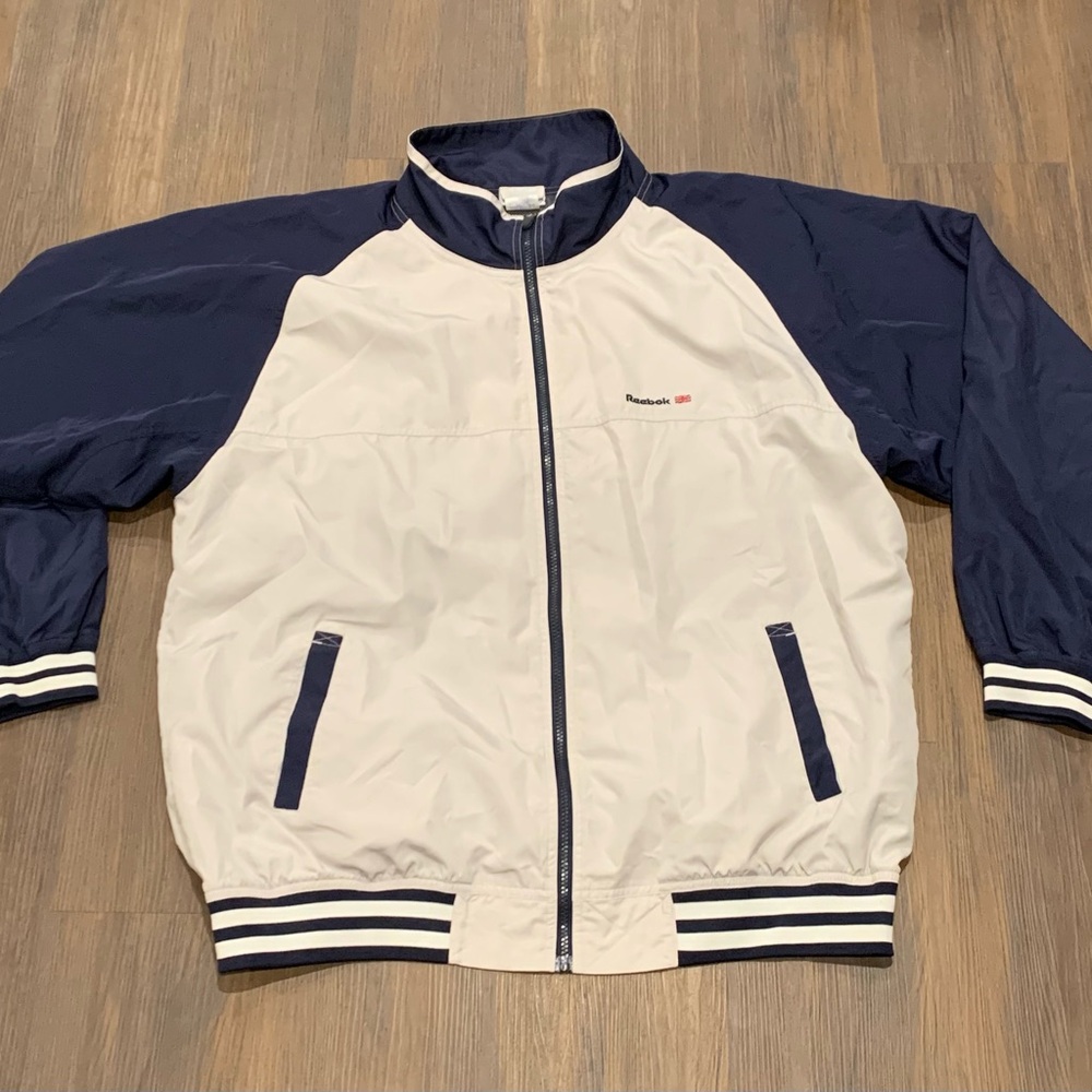 Vintage Reebok Men's Two Tone Windbreaker Size 2XL Used